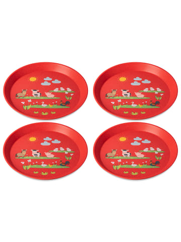 koziol CONNECT PLATE FARM - Kleiner Teller 205mm Set in organic red