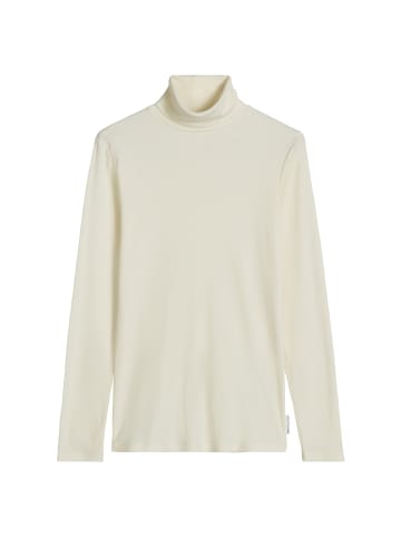 Rollkragen-Longsleeve slim in Creamy White