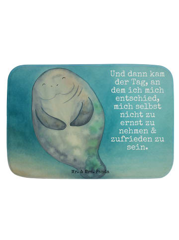 Mr. & Mrs. Panda Badteppich Seekuh Happy Design mit Spruch in Weiß