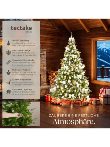 tectake Künstlicher Christbaum Blitzen in Grün Deko Tannenbaum 180cm