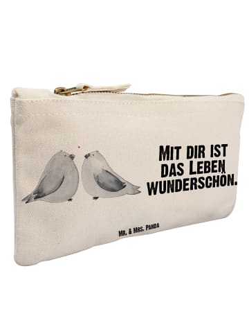 Mr. & Mrs. Panda Federmäppchen Turteltauben Liebe mit Spruch in Weiß