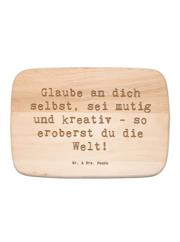 Mr. & Mrs. Panda Frühstücksbrett Spruch Die Freude an der Kreati... in Transparent
