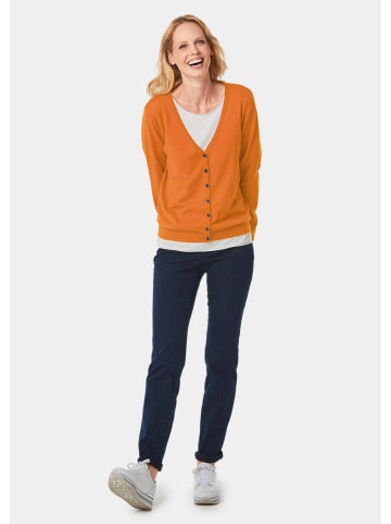 GOLDNER Kurzgröße:  Strickjacke Hochwertige Strickjacke in safran