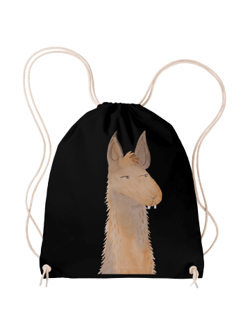 Mr. & Mrs. Panda Jutebeutel Lamakopf Genervt ohne Spruch in Schwarz