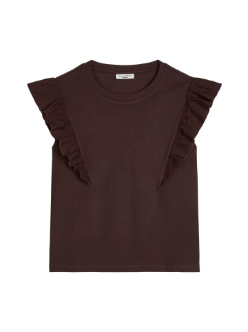 Marc O'Polo DENIM Ärmelloses Rüschen-Top regular in Burnt Aubergine