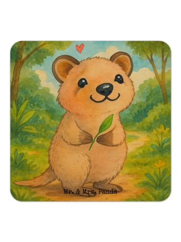 Mr. & Mrs. Panda Bierdeckel Quokka Happy Design ohne Spruch in Weiß