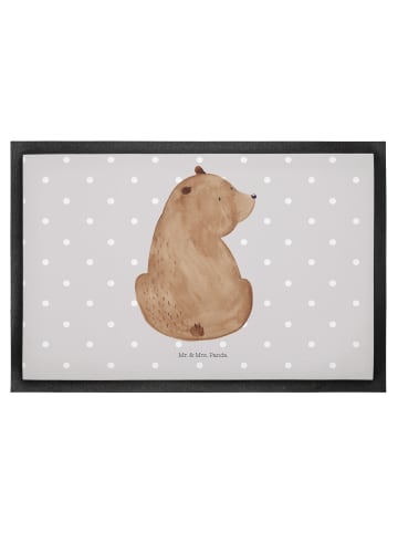 Mr. & Mrs. Panda Abtreter Bär Schulterblick ohne Spruch in Grau Pastell