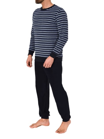 NORMANN langarm Frottee Schlafanzug Pyjama Bündchen - 82297 in dunkelblau