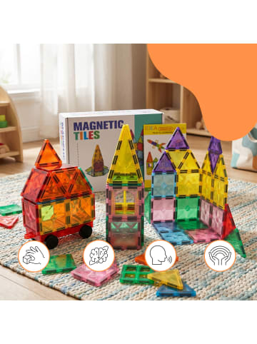 relaxdays 61-tlg. Magnetbausteine Set in Bunt