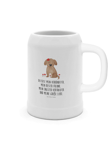 Mr. & Mrs. Panda Bier Humpen Hund Dame mit Spruch in Weiß