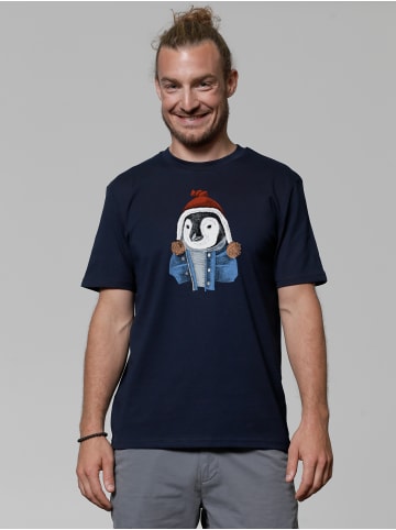 wat? Apparel T-Shirt Pinguin in Dunkelblau