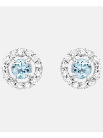 Diamant L'éternel Ohrringe aus 375 Weißgold mit 0.13 Karat Diamant mit Topas