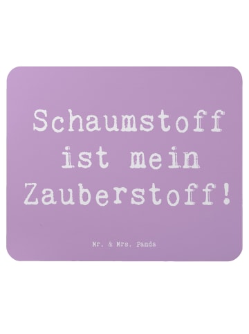 Mr. & Mrs. Panda Mousepad Spruch Zauber der Polsterin mit Spruch in Lavendeltraum