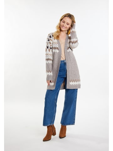 VIRITA Women Strickcardigan in Grau Mehrfarbig
