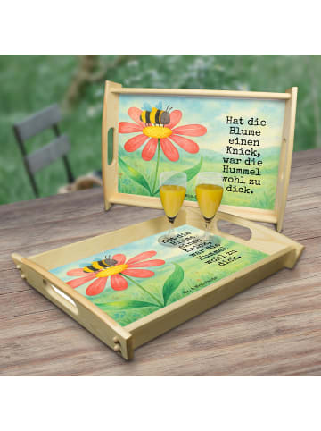 Mr. & Mrs. Panda Küchentablett Hummel Blume Design mit Spruch in Weiß