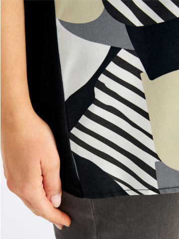 sheego Shirt-Bluse in schwarz-grau-bedruckt