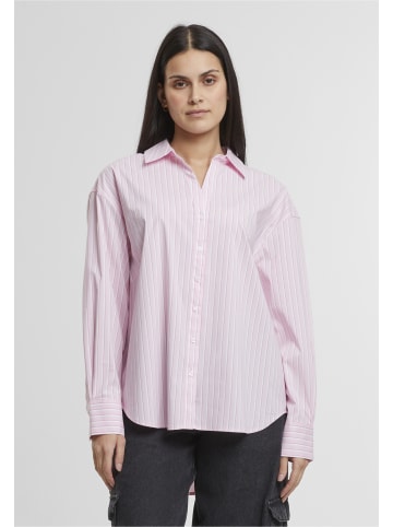 Urban Classics Urban Classics Ladies Oversized Striped Blouse in softpink/white