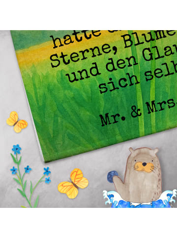 Mr. & Mrs. Panda Gästehandtuch Blume Mohnblume Design mit Spruch in Weiß