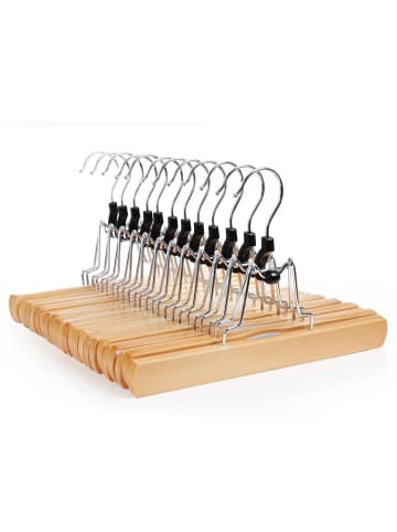SONGMICS 12er-Set: Kleiderbügel Cason in Natur - (B)17 x (H)2.2 x (T)25 cm