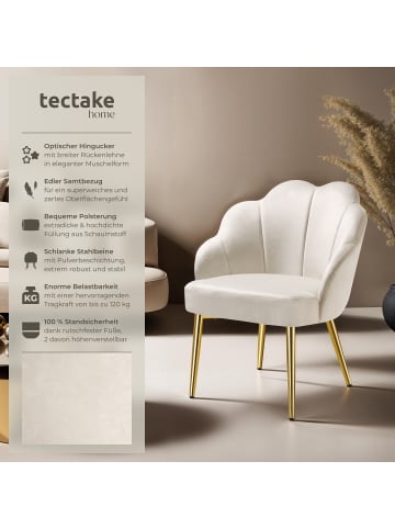 tectake Cocktailsessel gepolstert, mit Samtbezug, gewölbte, 66 x 62 x 80,5 cm