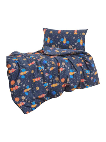 Traumschlaf Bettwäsche Rakete in blau