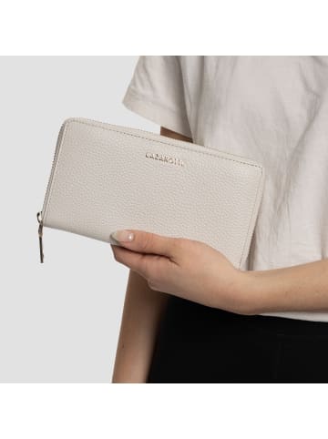 Lazarotti Bologna Leather XL Zip-Around Geldbörse Leder 19 cm in cream
