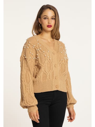 faina Damen Strickjacke in Kamel