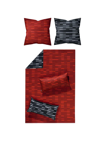 LOOKS by Wolfgang Joop Fein Flanell Wendebettwäsche in rot-grau