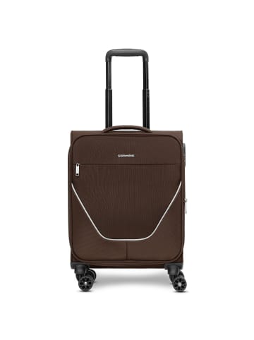 Stratic taska 4-Rollen Kabinentrolley S 55 cm mit Dehnfalte in coffee