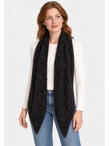 Faera Meliertes Dreieckstuch Strukturstricklook in Schwarz