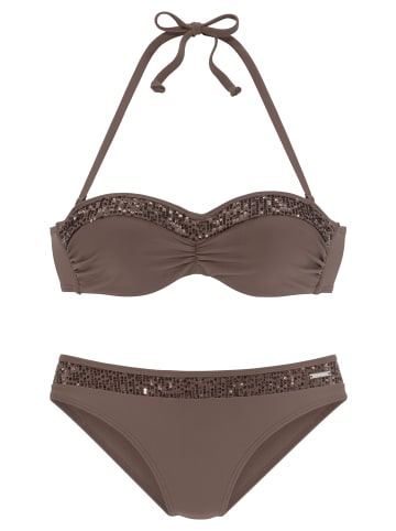 Bruno Banani Bügel-Bandeau-Bikini in coffee