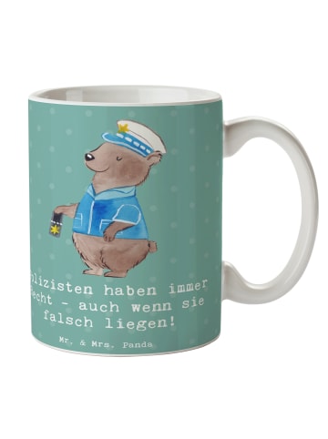 Mr. & Mrs. Panda Trinkbecher Polizist Humor mit Spruch in Meeresbrise