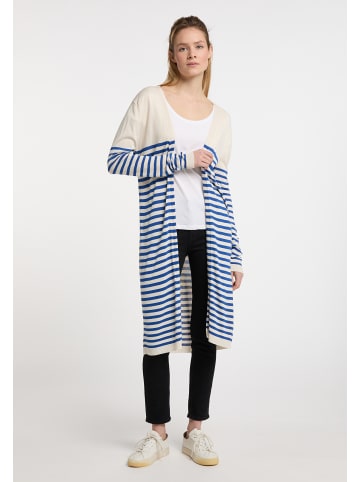 DreiMaster Damen Cardigan in Wollweiss Blau