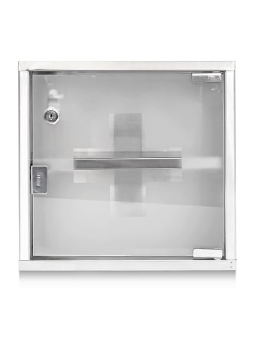 relaxdays Medizinschrank in Silber - (B)30 x (H)30 x (T)12 cm