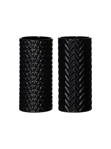 Ritzenhoff & Breker 2er Set Vasen Raute & Zick Zack 25 cm in Schwarz