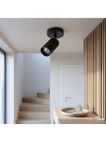 home24 Deckenleuchte URS 1-flammig in Schwarz / Messing