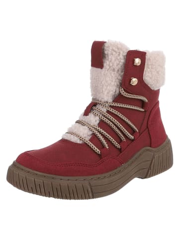 Ital-Design Stiefelette in Weinrot