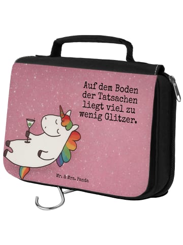 Mr. & Mrs. Panda Kulturbeutel Einhorn Cocktail Design mit Spruch in Weiß
