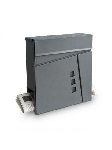 relaxdays Briefkasten in Anthrazit - (B)37 x (H)37,5 x (T)10,5 cm