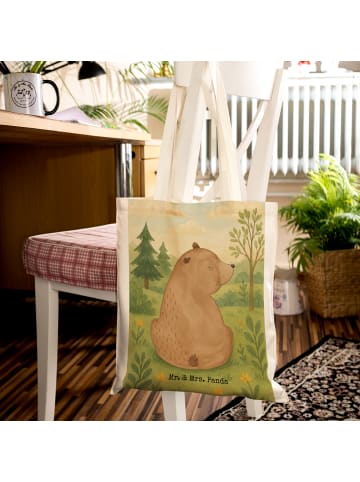 Mr. & Mrs. Panda Shopping Bag Bär Schulterblick Design ohne Spruch in Weiß