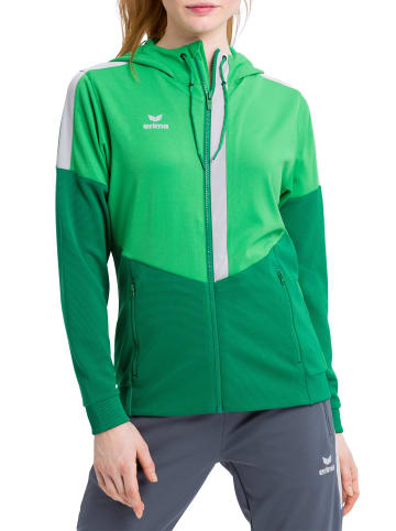 erima Damen Squad Trainingsjacke mit Kapuze in fern green/smaragd/silver grey