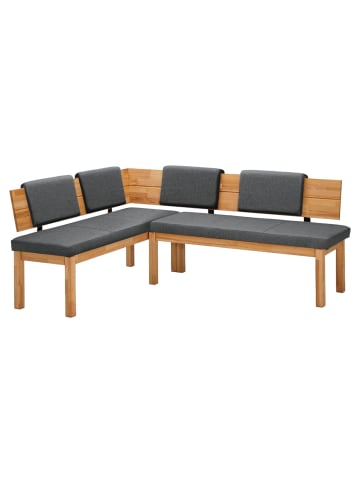 58 aufm Kessel ECKBANK Damita 155 x 194 x 84 Massivholz Kernbuche geölt/Grau