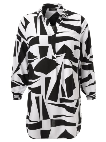 Aniston PLUS Longbluse in weiß-schwarz