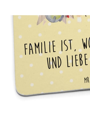 Mr. & Mrs. Panda Untersetzer Waldtiere Picknick mit Spruch in Gelb Pastell