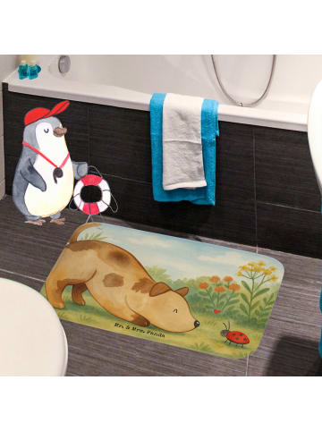 Mr. & Mrs. Panda Badvorleger Hund Marienkäfer Design ohne Spruch in Weiß