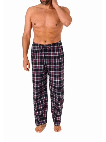 NORMANN Flanell Schlafanzug Pyjama Hose lang kariert Baumwolle - 70773 in marine