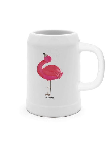 Mr. & Mrs. Panda Bierkrug Flamingo Stolz ohne Spruch in Weiß