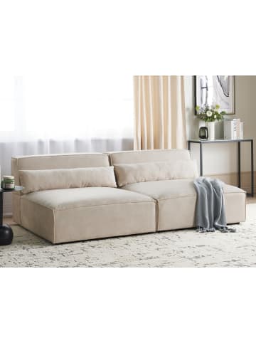 Beliani 2-Sitzer Sofa HELLNAR in Beige - (W) 204 x (H) 70 x (L) 126 cm