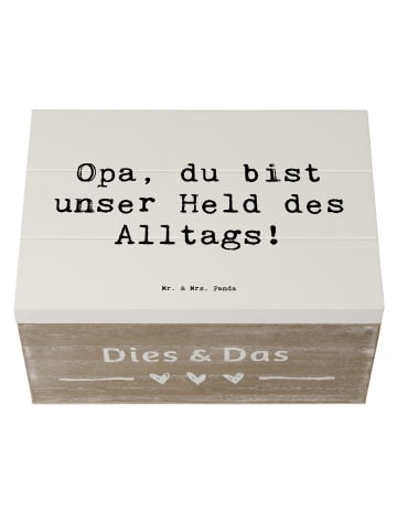 Mr. & Mrs. Panda Aufbewahrungsbox Spruch Opa Held mit Spruch in Weiß