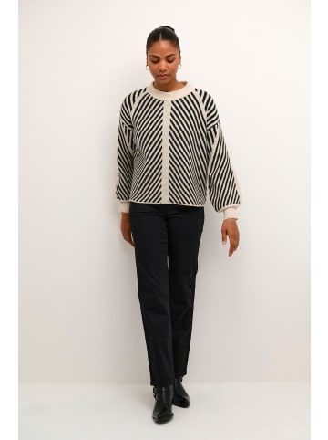 Kaffe Strickpullover KAvera Regular fit in Beige melange / Black